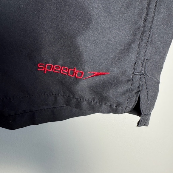 Speedo Men's Small Elastic Waist Swim Trunk Bottoms Pull On Mesh‎ Lined Black - Picture 2 of 14